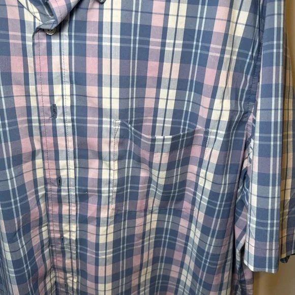 George Mens Shirt Size 2XL  Multicolor Blue Pink Plaid Classic Fit - Picture 4 of 15